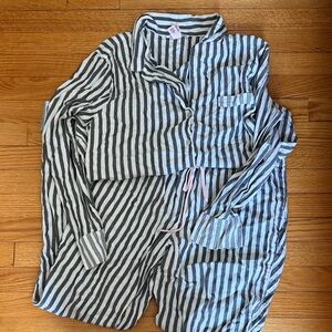 Striped Women’s Pajamas - Black and White/silver